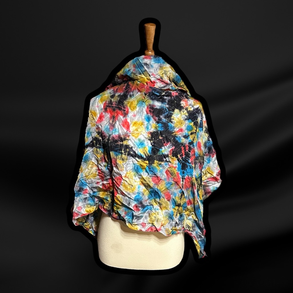 🌈 Amazing Vintage Colorful Abstract Silk Scarf